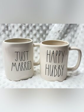 Rae Dunn Just Married Mug & Happy Hubby Mug Set